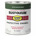 Rust-Oleum Stops Rust Brush Paint, Hunter Green Satin Quart 7732502